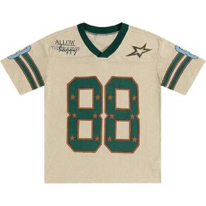 SOLY HUX Men's Jersey T-Shirts V Neck Short Sleeve Baggy Shirt Summer Graphic Tee Tops