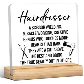 Hairdresser Gifts for Men Women, Hair Stylist Gifts, Hairstylist Appreciation Gift, Hairdresser Acrylic Desk Sign Decor