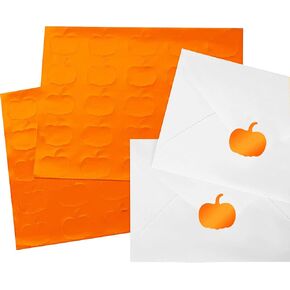 Whaline 500Pcs Gold Foil Fall Pumpkin Stickers Envelope Seal Stickers Self-Adhesive Autumn Pumpkin Label Decals for Greeting Invitation Cards Envelope Sealing Birthday Gift Wrapping Supplies
