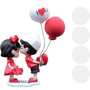 Car Couple Ornament, Adhesive Kiss Couple Dashboard Decoration Cartoon Car Interior Accessories for Car Home Office