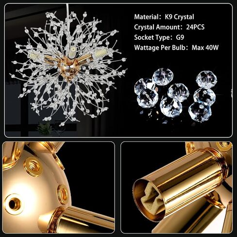 Airposta Gold Floor Lamp for Bedroom with K9 Crystal, Modern Arc Floor Lamps for Living Room, Mid Century Over Couch Arched Standing Lamp, Adjustable Tall Lamp for Girls Room Decor, Office, Corner in Saudi Arabia