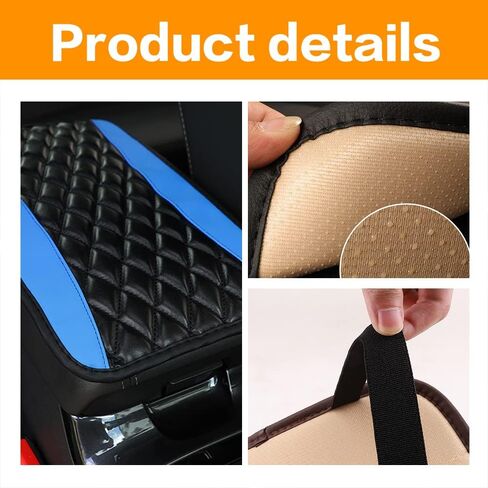 Universal Car Center Console Cushion Pad,Leather Auto Center Console Cover,car armrest Cover,Waterproof and Anti-Scratch Armrest Seat Box Cover Profector,Interior Accessories (Red) in Saudi Arabia