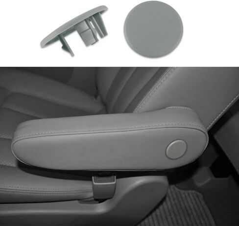 2PCS Armrest Cover Cap, 15279689 15279690 Left or Right Armrest Handle Trim Bolt Rear Seat Cover Cap, Car Interior Accessories Compatible with Chevy Tahoe, GMC, Cadillac Escalade (Beige) in Kuwait