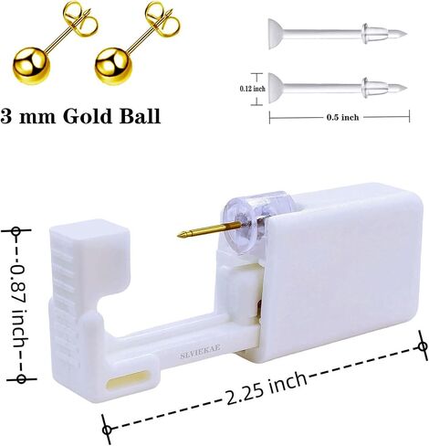112 Pcs Ear Piercing Kits, Perfect Ear Piercing Gun Kit Great for Cartilage Quick Easy and Painless with Cute Cubic Zirconium Gold Silver Stud Earrings in Kuwait