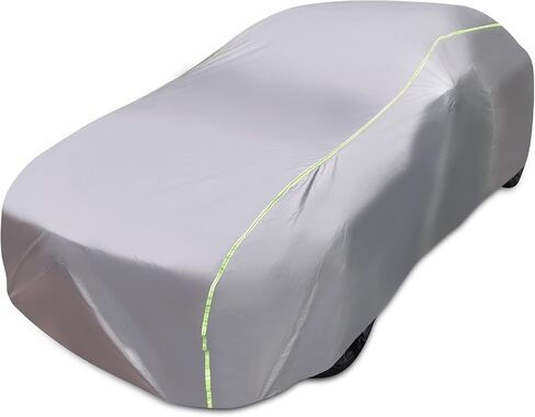 J&J Heavy Duty car Cover,300D&Soft Lining,Driver&Trunk Zipper,Withstand Wind,Car Cover Waterproof All Weather,Protect Vehicle Painting,Car Covers for Automobiles (SUV/Jeep, Sliver-D7) in Saudi Arabia