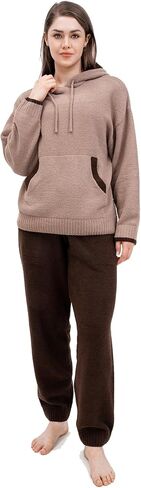 DAVID ARCHY Womens Fleece Pajamas Sets Warm Loungewear Fuzzy Casual Pjs Long Sleeve Tops and Pants for Winter in Saudi Arabia