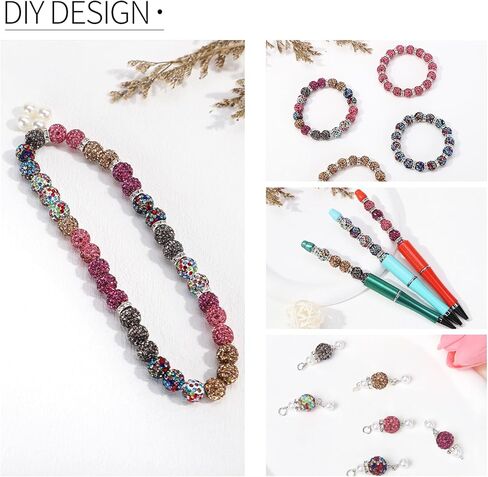 200 قطعة من خرز حجر الراين مقاس 10 مم للحرف اليدوية والخرز المباعد للحرف اليدوية، خرز صلصال كرة ديسكو لامعة وخرز كريستالي ماسي للقلادة والأقراط وصنع المجوهرات باللون الأرجواني in Kuwait