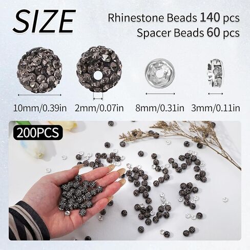 200 قطعة من خرز حجر الراين مقاس 10 مم للحرف اليدوية والخرز المباعد للحرف اليدوية، خرز صلصال كرة ديسكو لامعة وخرز كريستالي ماسي للقلادة والأقراط وصنع المجوهرات باللون الأرجواني in Kuwait