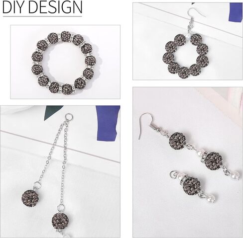 200 قطعة من خرز حجر الراين مقاس 10 مم للحرف اليدوية والخرز المباعد للحرف اليدوية، خرز صلصال كرة ديسكو لامعة وخرز كريستالي ماسي للقلادة والأقراط وصنع المجوهرات باللون الأرجواني in Kuwait