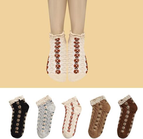 Benefeet Sox Cute Ankle Socks for Women Thick Ruffle Socks Novelty Frilly Socks Cotton Low Cut Socks Lettuce Trim Sock in Kuwait
