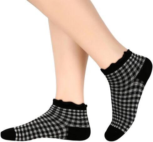 Benefeet Sox Cute Ankle Socks for Women Thick Ruffle Socks Novelty Frilly Socks Cotton Low Cut Socks Lettuce Trim Sock in Kuwait