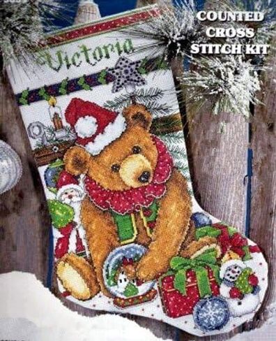 Design Works Crafts Victorian Bear Counted Cross Stitch Stocking Kit in Saudi Arabia