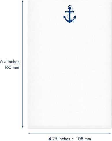 4x6 Nautical Blue Boat Anchor Notepad – Fine Stationery for Office Desk and Kitchen Counter; Thoughtful Gift for Mom, Dad, Son, Daughter, Friend in Saudi Arabia