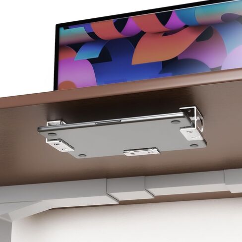 NiHome Clear Acrylic Under Desk Laptop Mount, Easy Installation Adjustable Laptop Holder, Scratch-Resistant Under-Desk Stand for MacBook, Notebook, Modem, TV Box, PS4 Slim & Keyboard in Saudi Arabia