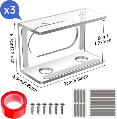 NiHome Clear Acrylic Under Desk Laptop Mount, Easy Installation Adjustable Laptop Holder, Scratch-Resistant Under-Desk Stand for MacBook, Notebook, Modem, TV Box, PS4 Slim & Keyboard in Saudi Arabia