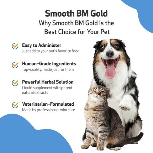 Pet Wellbeing Smooth BM Gold للقطط - تخفيف الإمساك اللطيف للقطط - مكمل عشبي طبيعي 2 أونصة (59 مل) in Kuwait