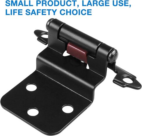 60 Pack Matte Black Cabinet Hinges - 3/8 Inch Inset, Semi-Concealed, Overlay, Soft Close, Flush Face Frame Mount in Saudi Arabia