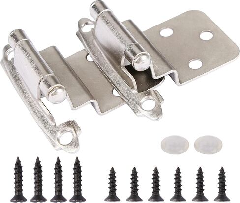 60 Pack Matte Black Cabinet Hinges - 3/8 Inch Inset, Semi-Concealed, Overlay, Soft Close, Flush Face Frame Mount in Saudi Arabia