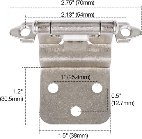 60 Pack Matte Black Cabinet Hinges - 3/8 Inch Inset, Semi-Concealed, Overlay, Soft Close, Flush Face Frame Mount in Saudi Arabia