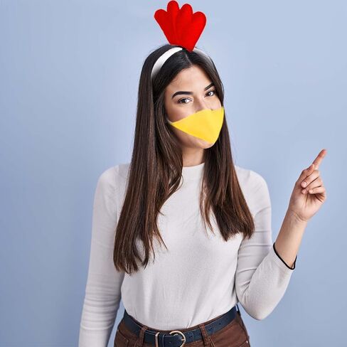 6 Pcs Chicken Costume Set Chicken Headband Tail Nose Gloves Tutu Skirt Socks for Women Halloween Rooster Dress up in Kuwait