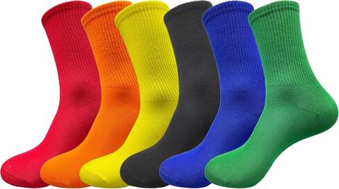 Solid Color Crew Socks Colorful Boot Sock Candy Colored Dress Socks for Women, Men in Saudi Arabia