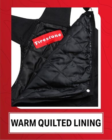 Firestone Men's Overalls - Quilted Lining Twill Water Resistant Bib Overalls Jumpsuit - Insulated Overalls for Men (M-XXL) in Saudi Arabia