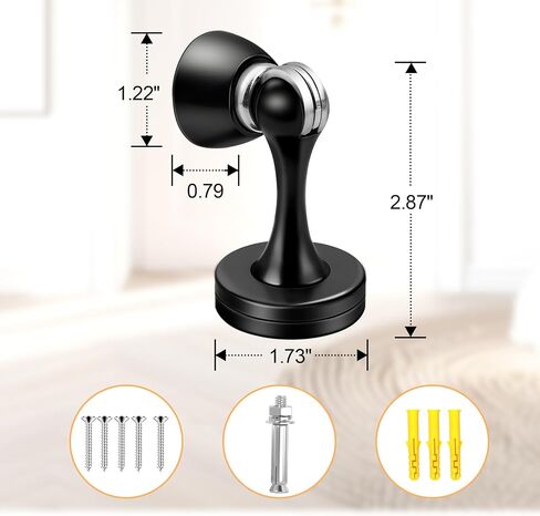 Tauno 1 Pack Antique Brass Magnetic Door Stops for Wall and Floor Mounting，Security Door Stopper Keep Door Open，Screws for Stronger Mount in Saudi Arabia