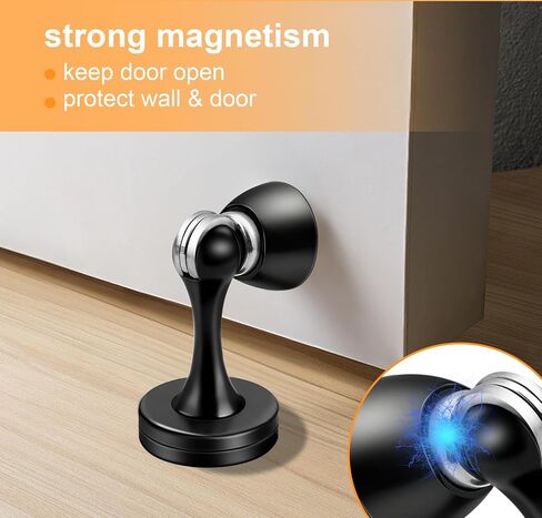 Tauno 1 Pack Antique Brass Magnetic Door Stops for Wall and Floor Mounting，Security Door Stopper Keep Door Open，Screws for Stronger Mount in Saudi Arabia