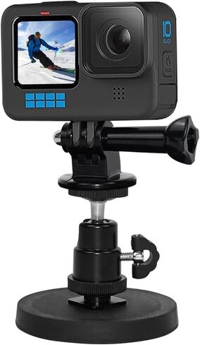 حامل كاميرا مغناطيسي متوافق مع GoPro Hero 12/11/10/9/8، AKASO EK7000 Brave 4، DJI Osmo، Insta360 X3 Action Camera مع خيط 1/4 بوصة، قاعدة تثبيت مغناطيسية مع رأس كرة دوارة in Kuwait