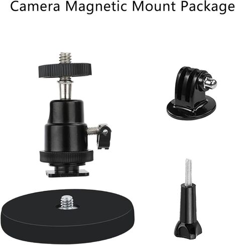 حامل كاميرا مغناطيسي متوافق مع GoPro Hero 12/11/10/9/8، AKASO EK7000 Brave 4، DJI Osmo، Insta360 X3 Action Camera مع خيط 1/4 بوصة، قاعدة تثبيت مغناطيسية مع رأس كرة دوارة in Kuwait