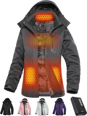 Wulcea Women Graphene Heated Jacket Battery Pack Charger Ladies Electric Warming Coat in Kuwait