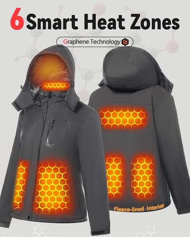 Wulcea Women Graphene Heated Jacket Battery Pack Charger Ladies Electric Warming Coat in Kuwait