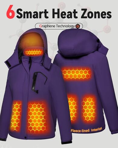 Wulcea Women Graphene Heated Jacket Battery Pack Charger Ladies Electric Warming Coat in Kuwait