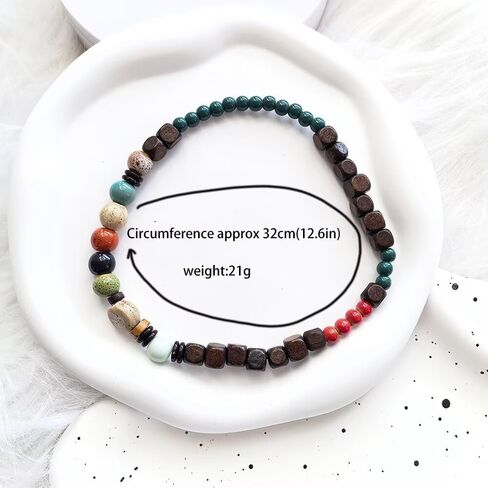 Bohemian Handmade Porcelain Beads Bracelet Ceramic Bead Stretch Bracelets, Vintage Boho Colorful Hippie Bracelet Summer Statement Jewelry for Women in Saudi Arabia