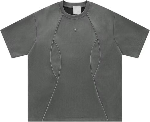 Suede Shirt Oversized Tshirts for Men Streetwear Baggy Shirts Summer Tops in Kuwait