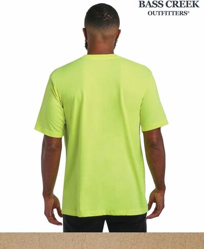 Bass Creek Outfitters Men's Heavyweight Short Sleeve T-Shirt - 100% Cotton Crewneck Workwear Pocket Tees for Men (M-XXL) in Saudi Arabia