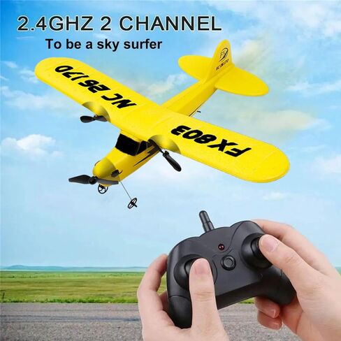 Ouhgnoh RC Plane 2.4Ghz 2 Channels EPP Foam Remote Control Airplane Radio Control Cessna Aircraft Easy to Fly RC Glider Toys for Kids, Boys and Beginners with 3 Batteries in Saudi Arabia