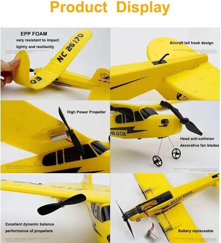 Ouhgnoh RC Plane 2.4Ghz 2 Channels EPP Foam Remote Control Airplane Radio Control Cessna Aircraft Easy to Fly RC Glider Toys for Kids, Boys and Beginners with 3 Batteries in Saudi Arabia
