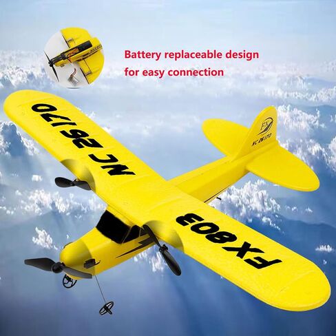 Ouhgnoh RC Plane 2.4Ghz 2 Channels EPP Foam Remote Control Airplane Radio Control Cessna Aircraft Easy to Fly RC Glider Toys for Kids, Boys and Beginners with 3 Batteries in Saudi Arabia