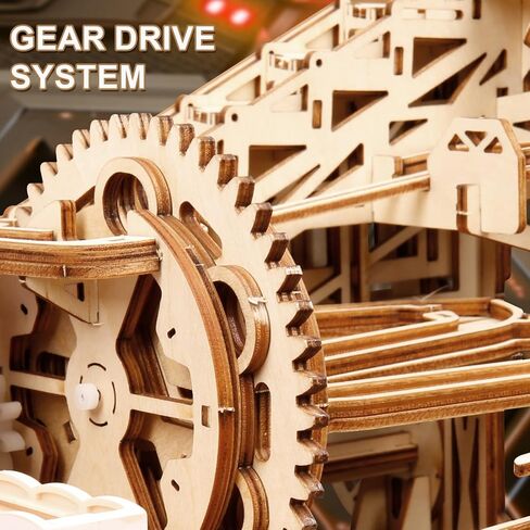 3D Wooden Puzzles for Adults, Electric Marble Run Mechanical Gear Drive System, DIY Creative Ornaments and Furniture Decoration, Suitable for Every 3D Puzzle Fans in Saudi Arabia