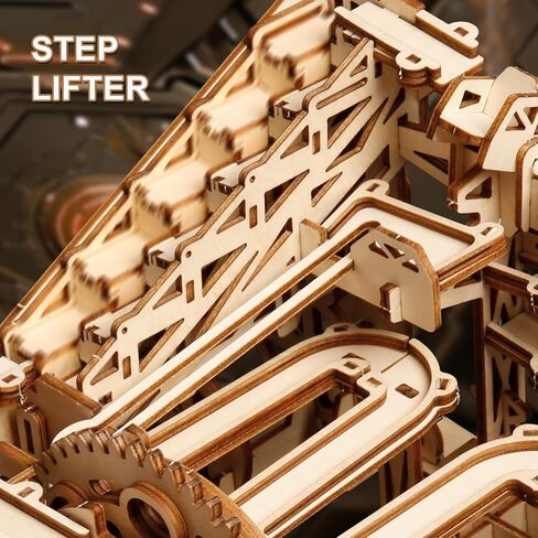 3D Wooden Puzzles for Adults, Electric Marble Run Mechanical Gear Drive System, DIY Creative Ornaments and Furniture Decoration, Suitable for Every 3D Puzzle Fans in Saudi Arabia