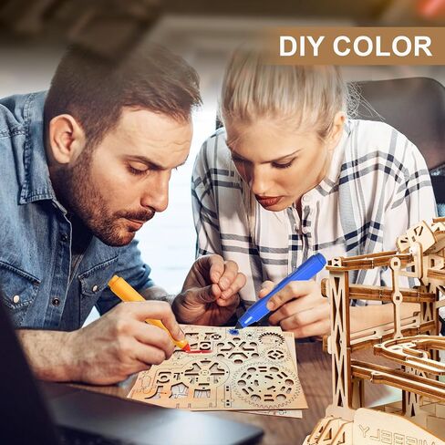 3D Wooden Puzzles for Adults, Electric Marble Run Mechanical Gear Drive System, DIY Creative Ornaments and Furniture Decoration, Suitable for Every 3D Puzzle Fans in Saudi Arabia