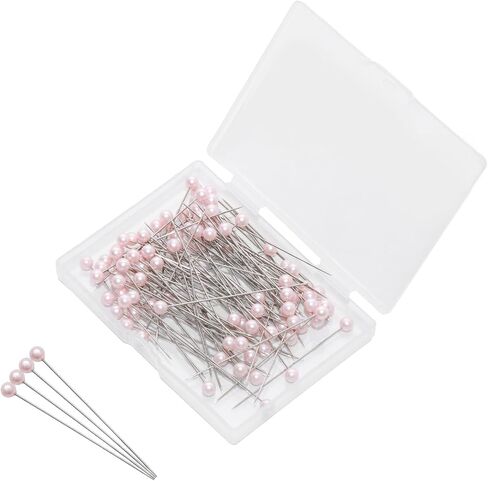100Pcs Hat Pins,Round Ball Head Pins, Flower Bouquets Pearl Pins, Straight Pins Perfect for Women, Headdresses, Corsages, and DIY Crafts(Pearl White in Kuwait