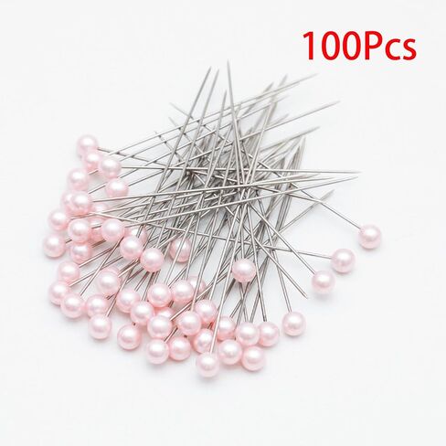 100Pcs Hat Pins,Round Ball Head Pins, Flower Bouquets Pearl Pins, Straight Pins Perfect for Women, Headdresses, Corsages, and DIY Crafts(Pearl White in Kuwait