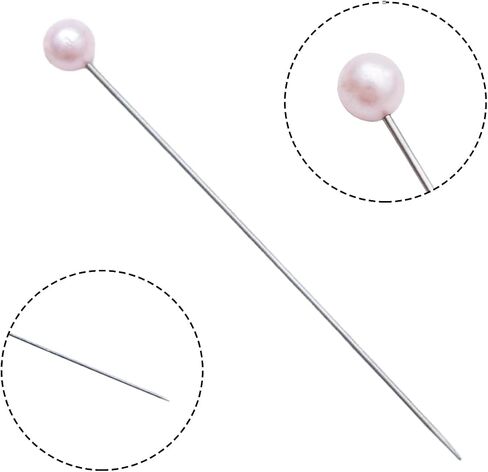 100Pcs Hat Pins,Round Ball Head Pins, Flower Bouquets Pearl Pins, Straight Pins Perfect for Women, Headdresses, Corsages, and DIY Crafts(Pearl White in Kuwait