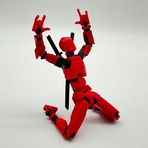 (Assembly Completed) 3D Printed Figure 5.54-inch Dummy13 with Weapon Expansion Set, Full Body Mechanical Movable Toy, Desk Decoration. (Black) in Kuwait