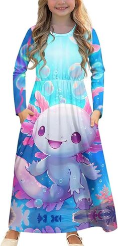 Xhuibop Dresses Girls Long Sleeve Dress Kids Party Dress Fall Dress for Girls in Saudi Arabia