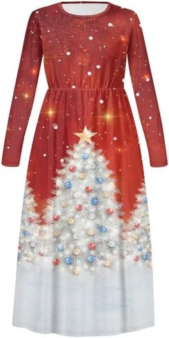 Girls Long Sleeve Dress 5-14 Y A Line Dress Toddler Sweet Swing Twirly Dress in Saudi Arabia