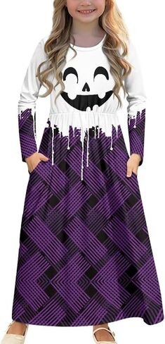 Girls Long Sleeve Dress 5-14 Y A Line Dress Toddler Sweet Swing Twirly Dress in Saudi Arabia