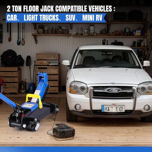 2 Ton Hydraulic Floor Jack,Low Profile 2 Ton (4400 Lbs) Car Jack,Portable Car Lift Jack,Quick Lift Pump,Heavy Duty Steel Car Hydraulic Trolley Jack Lift Range 3.35"-13" in Saudi Arabia